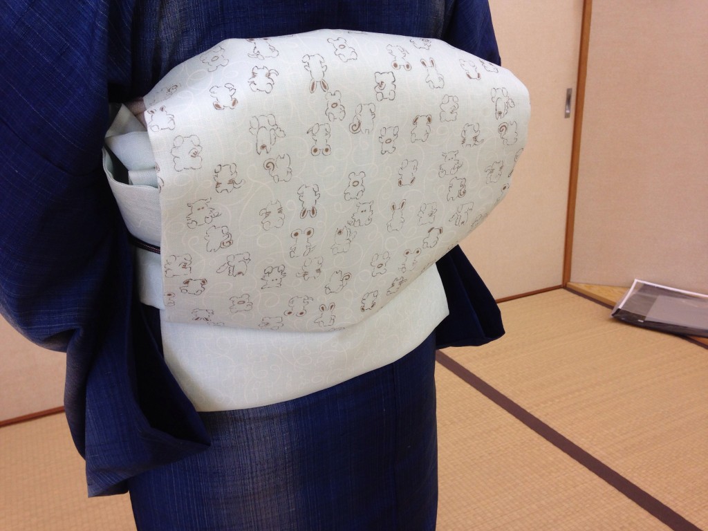 染の西原 名古屋帯 動物柄