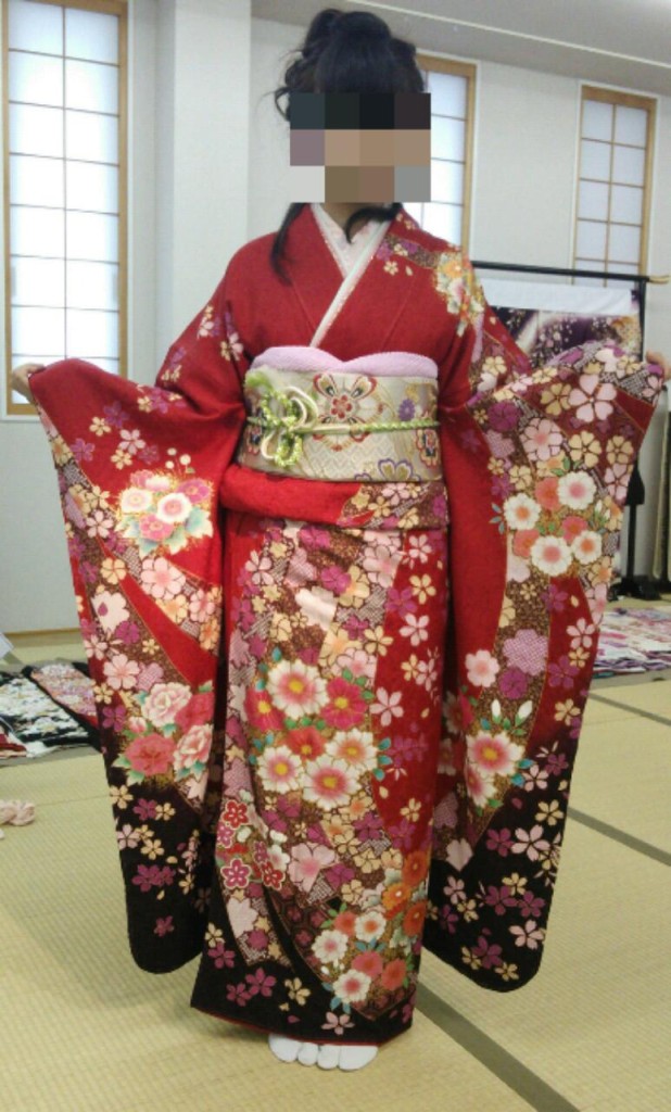 振袖 納品着付け 赤