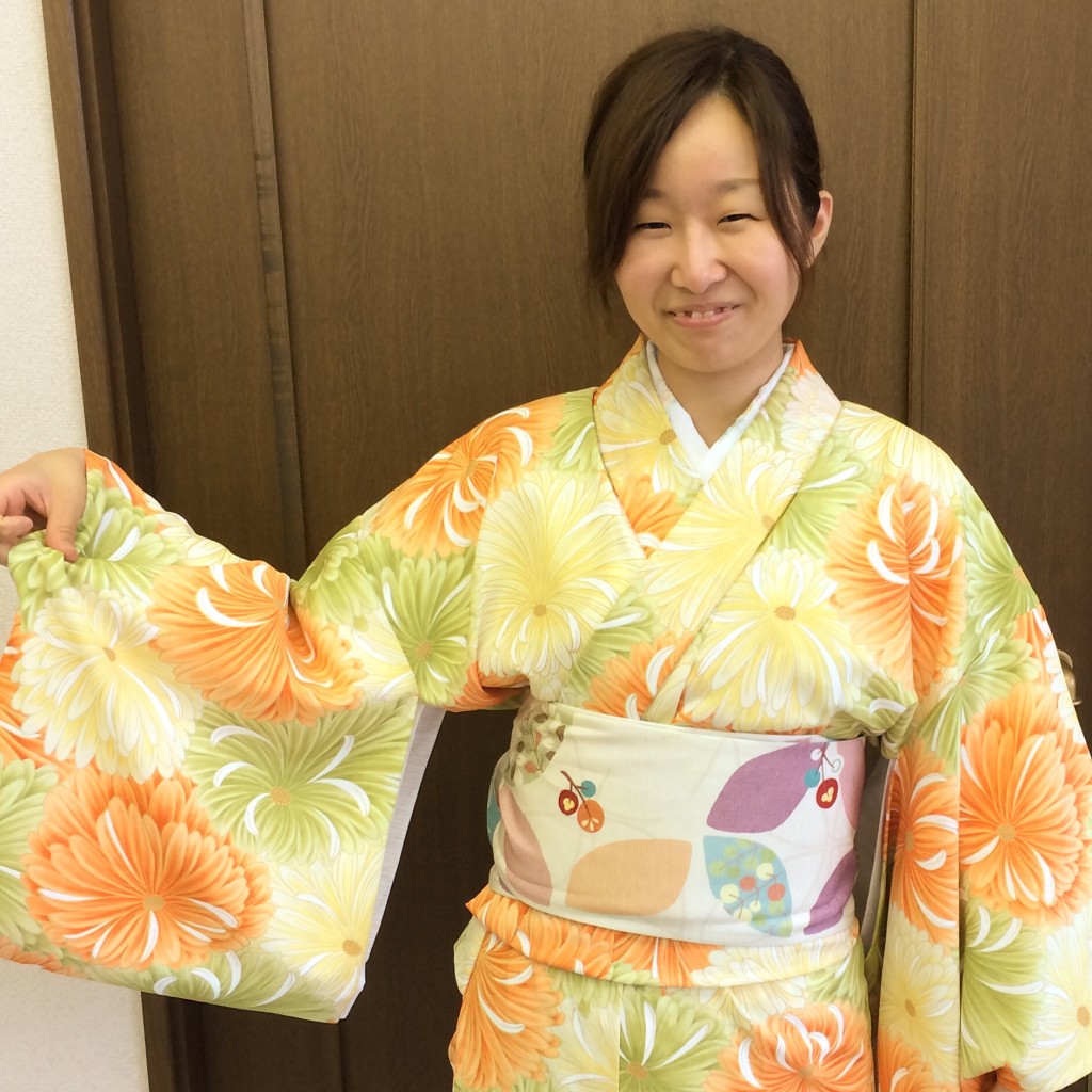 セオアルファ浴衣 オレンジ 半幅帯