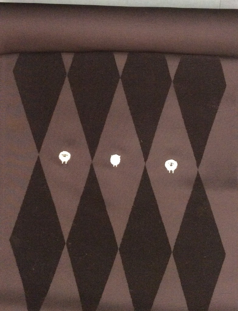 ヒツジ柄　名古屋帯　ビロード