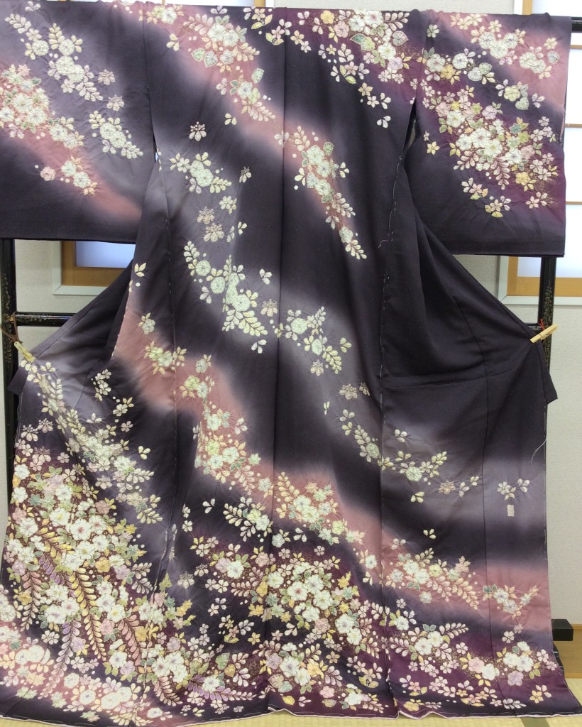 桐屋翠山工房　辻が花訪問着　紫