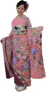 藤娘きぬたや総絞り振袖 ピンク こもんばっく