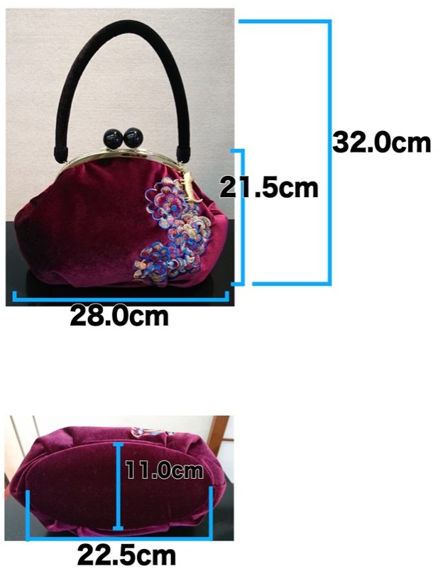 ツモリチサト がま口ハンドバッグ サイズ