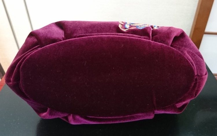 ツモリチサト がま口ハンドバッグ ボルドー