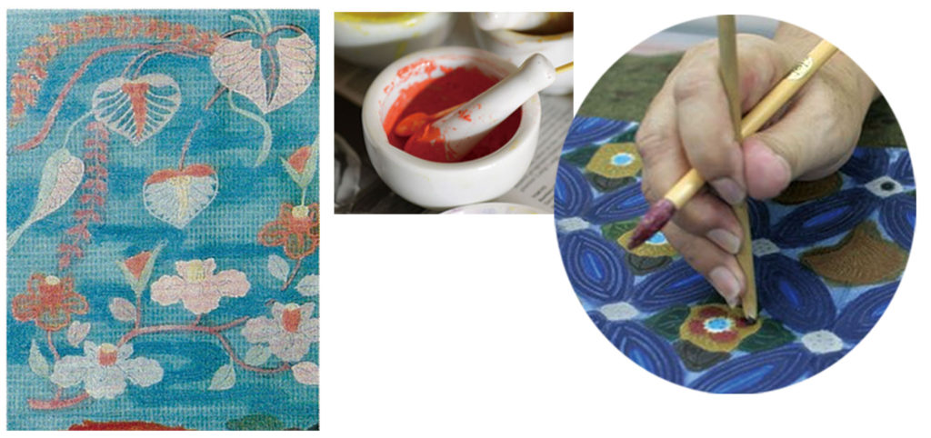 琉球紅型　色挿し