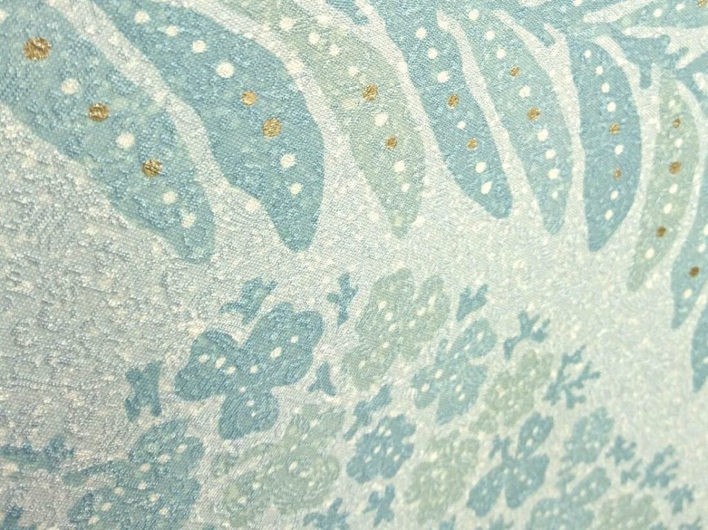 ブルー小紋無地部分アップ