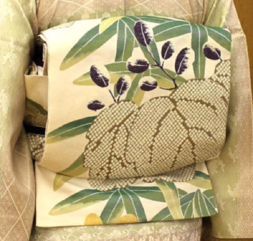 万勝袋帯 竹に桐